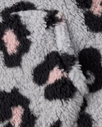 Girls Print Sherpa Half Zip Pullover