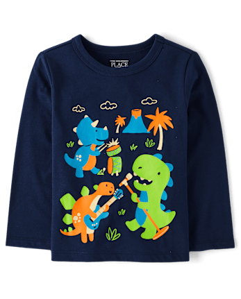 Baby And Toddler Boys Dino Rock Band Graphic Tee