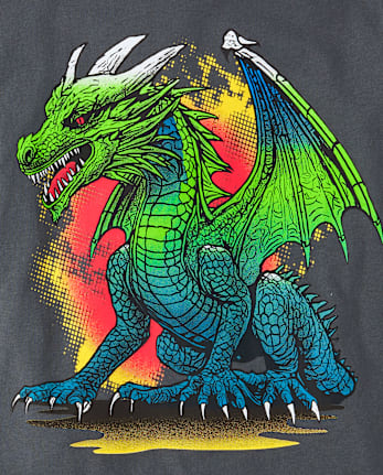 Boys Fire Dragon Graphic Tee