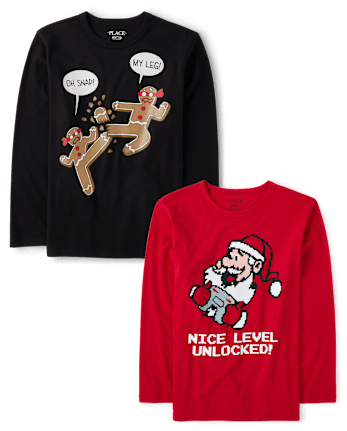 Boys Christmas Graphic Tee 2-Pack