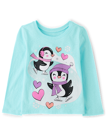 Bébé Et tout-petit, fille Winter Penguins T-shirt imprimé