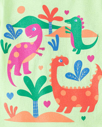 Baby And Toddler Girls Dino Graphic Tee