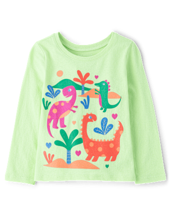 Baby And Toddler Girls Dino Graphic Tee