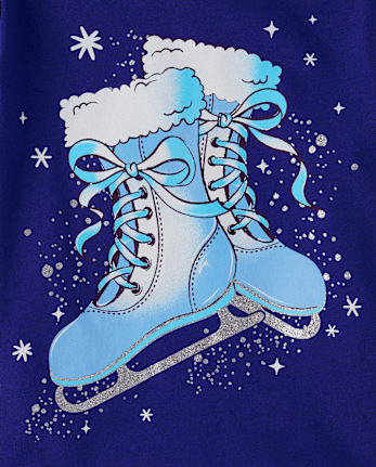Bébé And tout-petit, fille Winter Ice Skates T-shirt imprimé