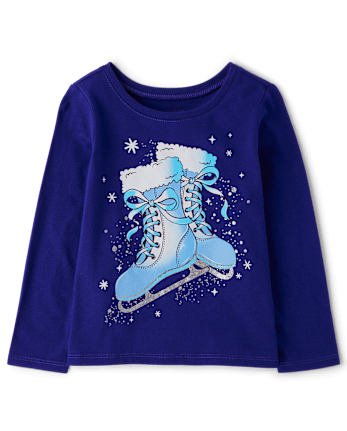 Bébé And tout-petit, fille Winter Ice Skates T-shirt imprimé