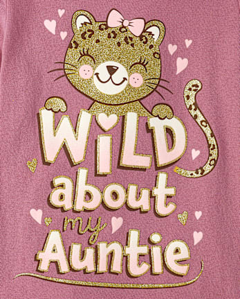 Baby And Toddler Girls Wild About My Auntie Graphic Tee