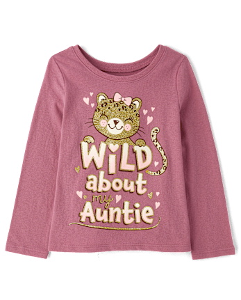 Baby And Toddler Girls Wild About My Auntie Graphic Tee