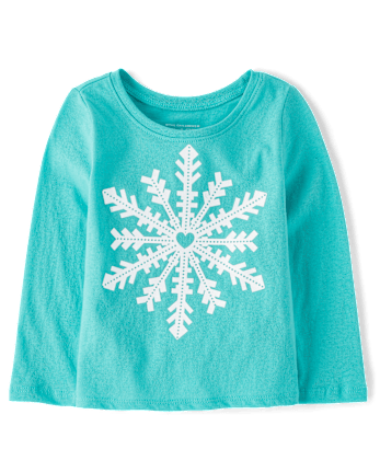 Baby And Toddler Girls Winter Snowflake Graphic Tee