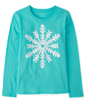 Girls Winter Snowflake Graphic Tee