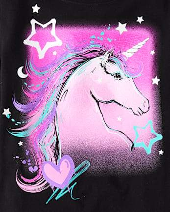 Girls Unicorn Stars Graphic Tee