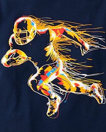 Boys Football Player Graphic Tee