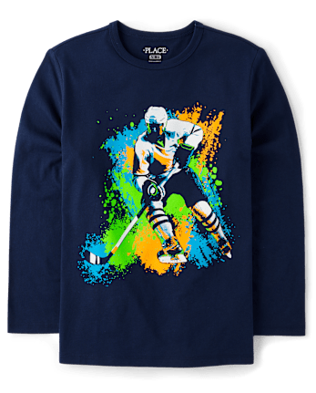Boys Hockey Player Graphic Tee