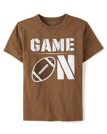 Boys Game On Football Graphic Tee