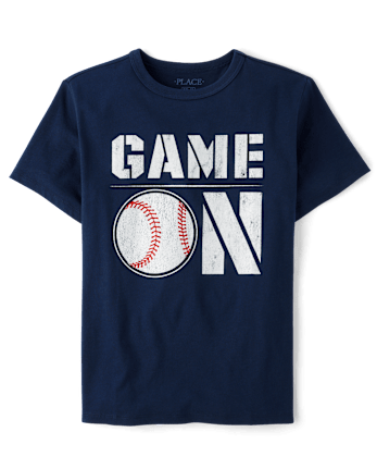 Boys Game On Baseball Graphic Tee