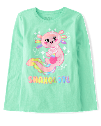 Girls Axolotl Snacks Graphic Tee