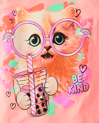 Girls Cat Positive Graphic Tee 2-Pack