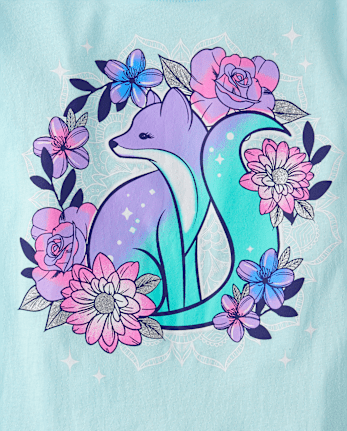 Girls Floral Unicorn Graphic Tee 2-Pack