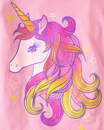 Girls Floral Unicorn Graphic Tee 2-Pack