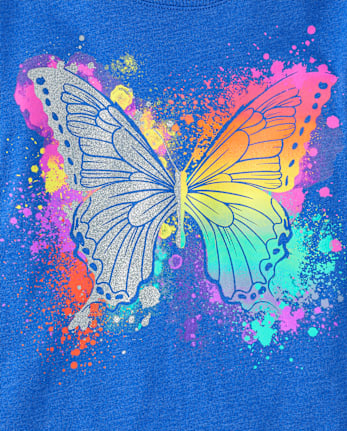 Girls Bow Butterfly Graphic Tee 2-Pack