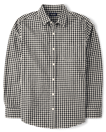 Mens Dad And Me Gingham Poplin Button Up Shirt