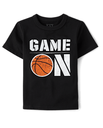 Baby And Toddler Boys Game On Basketball Graphic Tee