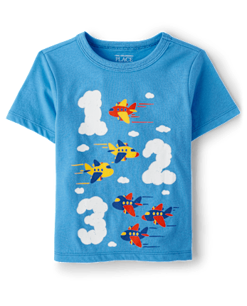Baby And Toddler Boys Number Airplane Graphic Tee