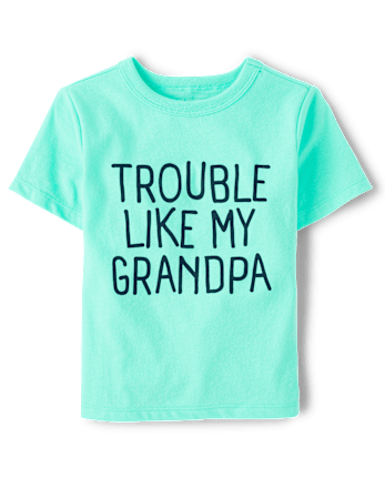 Baby And Toddler Boys Trouble Like Grandpa Graphic Tee