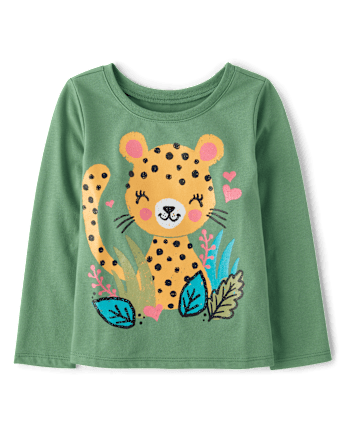 Baby And Toddler Girls Cheetah Graphic Tee