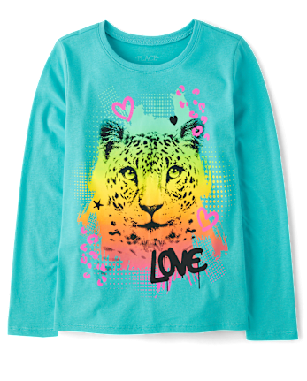 Girls Cheetah Graphic Tee