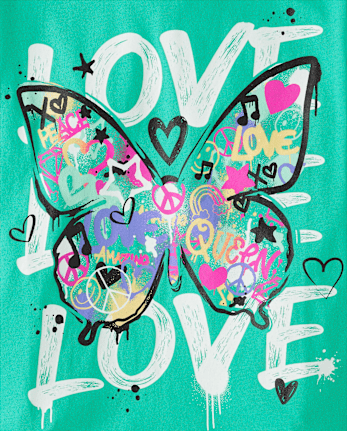 T-shirt graphique « Girls Love Butterfly »