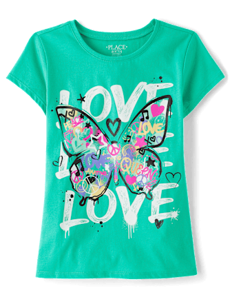T-shirt graphique « Girls Love Butterfly »