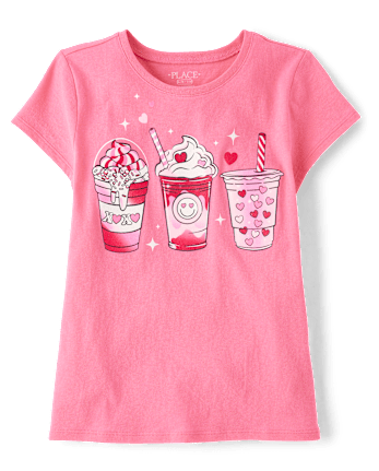 Girls Valentine's Day Milkshake Graphic Tee