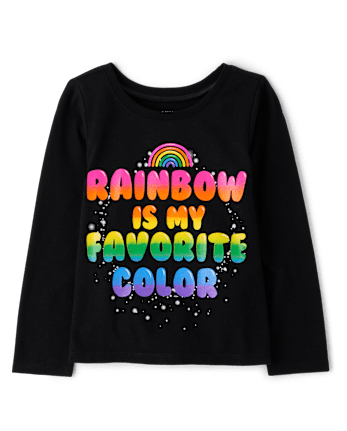 Baby And Toddler Girls Rainbow Graphic Tee