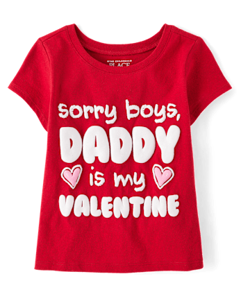 Baby And Toddler Girls Daddy Is My Valentine Graphic Tee