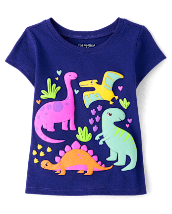 Baby And Toddler Girls Dino Graphic Tee