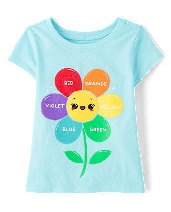 T-shirt graphique fleuri pour bébés et petites filles