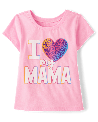 Baby And Toddler Girls Love My Mama Graphic Tee
