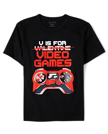 Boys V For Video Games Graphic Tee
