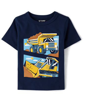 Baby And Toddler Boys Construction Vehicle Graphic Tee