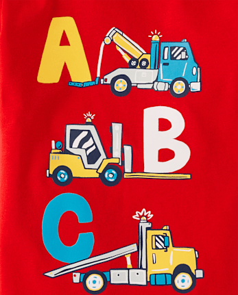 Baby And Toddler Boys Short Sleeve ABC Truck Graphic Tee