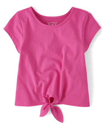 Toddler Girls Tie Front Top