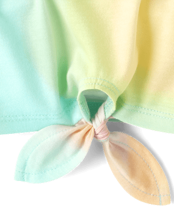 Haut imprimé à nouer sur le devant pour petites filles