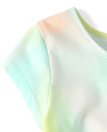 Haut imprimé à nouer sur le devant pour petites filles