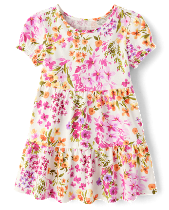 Baby And Toddler Girls Floral Tiered Dress