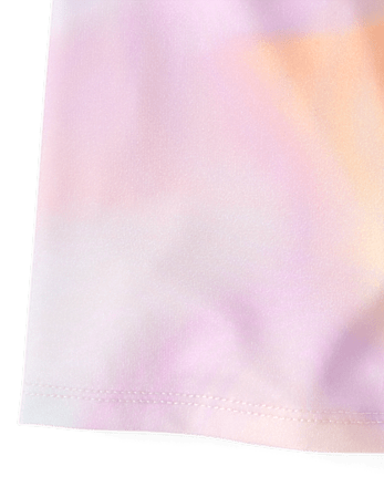 Toddler Girls Quick Dry Rainbow Marble Top