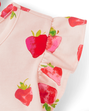 Lot de 3 hauts à volants à fraises pour petites filles