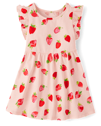 Baby And Toddler Girls Strawberry Flutter Dress