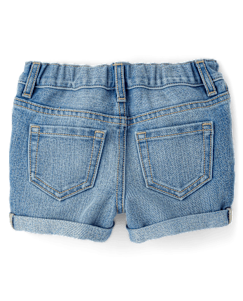 tout-petit, fille Roll Poignets Denim Shortie Short 2-Pack
