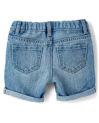 tout-petit, fille Roll Poignets Denim Midi Short 2-Pack