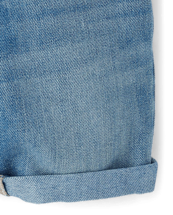 Toddler Girls Roll Cuff Midi Jean Shorts 2-Pack